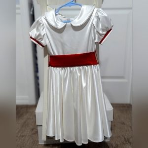 Custom girls white stretch satin party wear dress